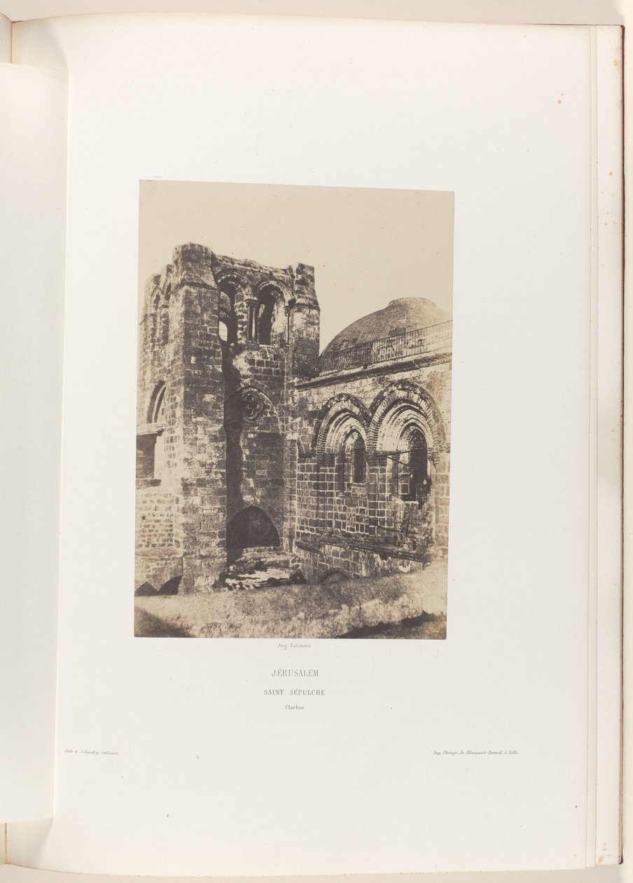 Tower of the Church of the Holy Sepulchre in Jerusalem by Auguste Salzmann