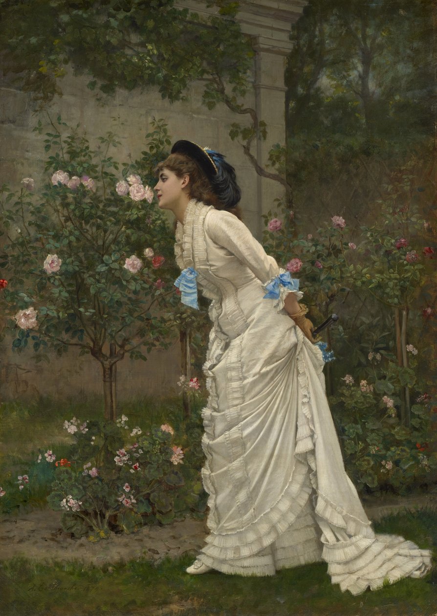 Woman and Roses, 1879 by Auguste Toulmouche