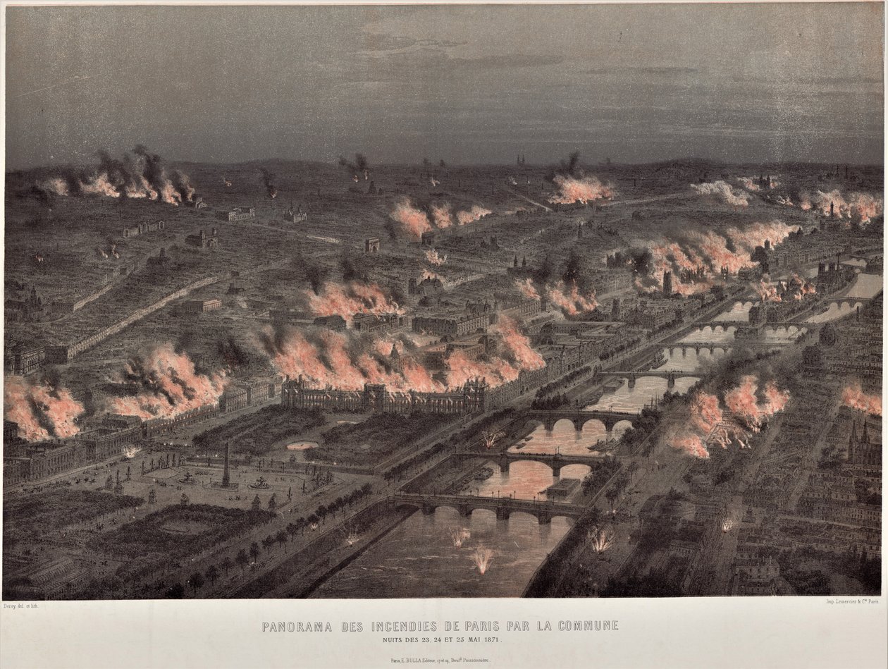 Commune of Paris Night of May 23 to 24 Fires in Paris by Auguste Victor Deroy