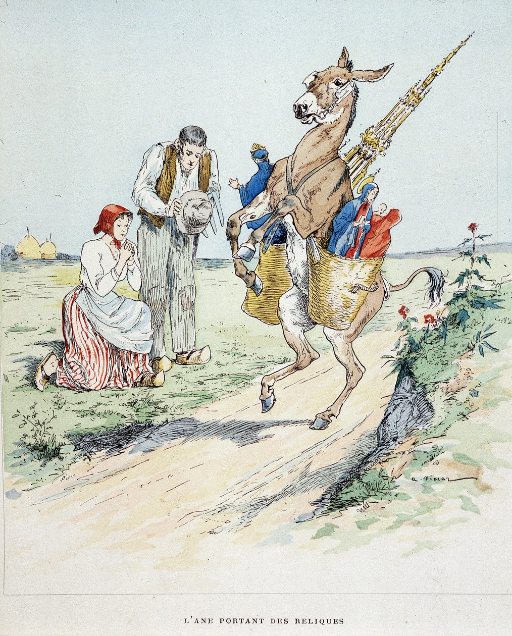 The donkey bearing relics in the 