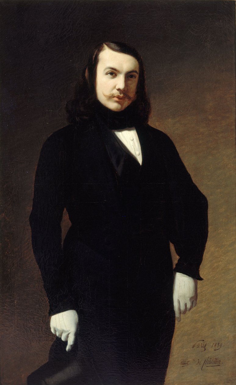 Portrait of the poet Théophile Gautier by Auguste de Chatillon