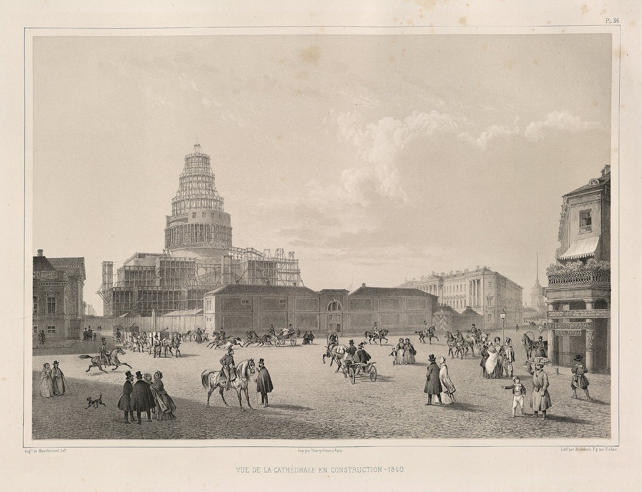 Construction Work in 1838 (From: The Construction of the Saint Isaacs Cathedral) by Auguste de Montferrand