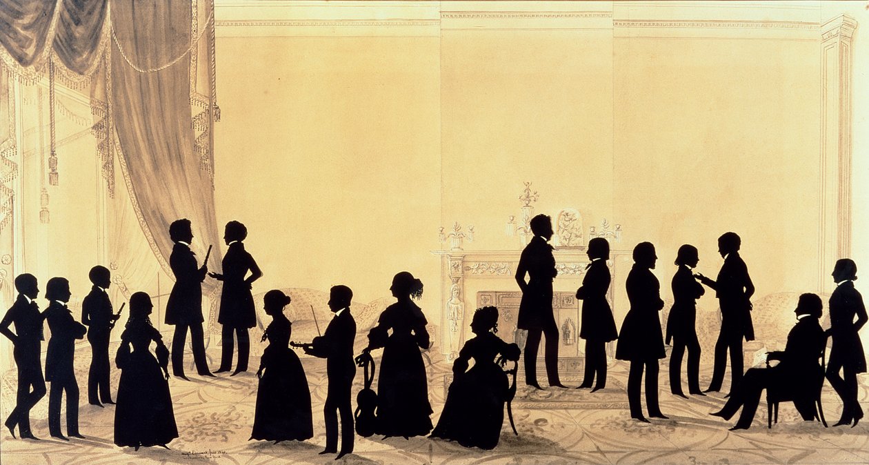 Silhouette of the Family and Guests of Dr Cheesman, 1840 by Augustin Amant Constant Fidele Edouart
