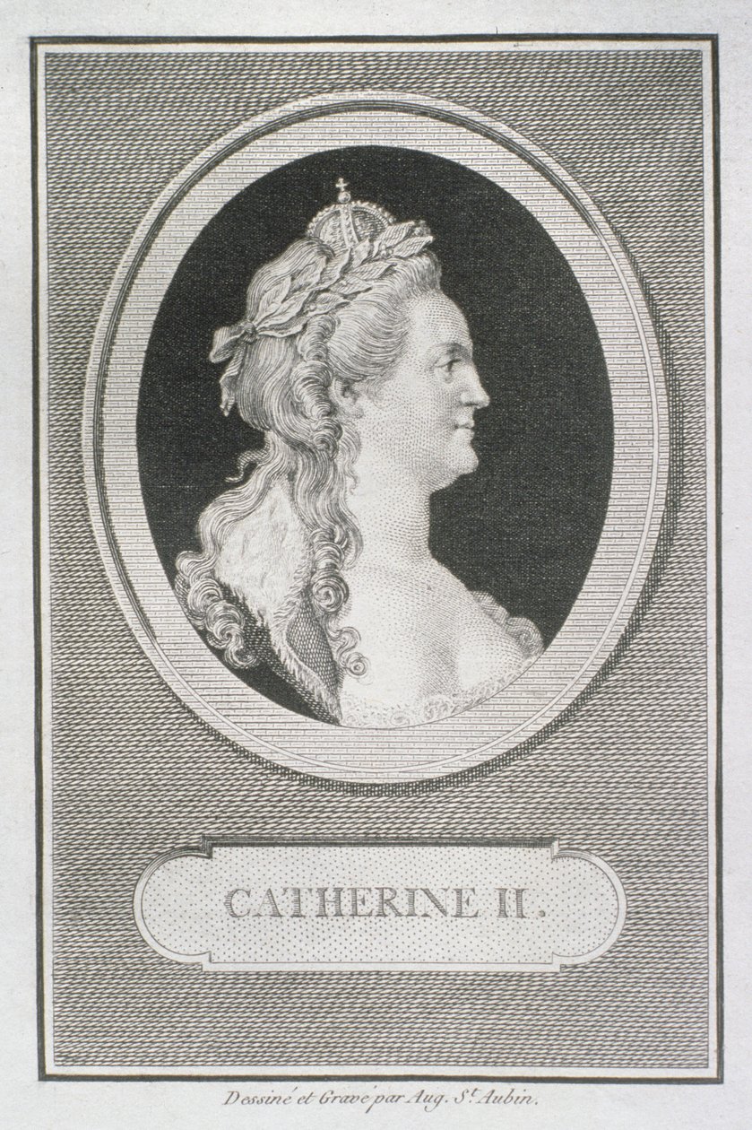 Catherine II by Augustin de Saint Aubin