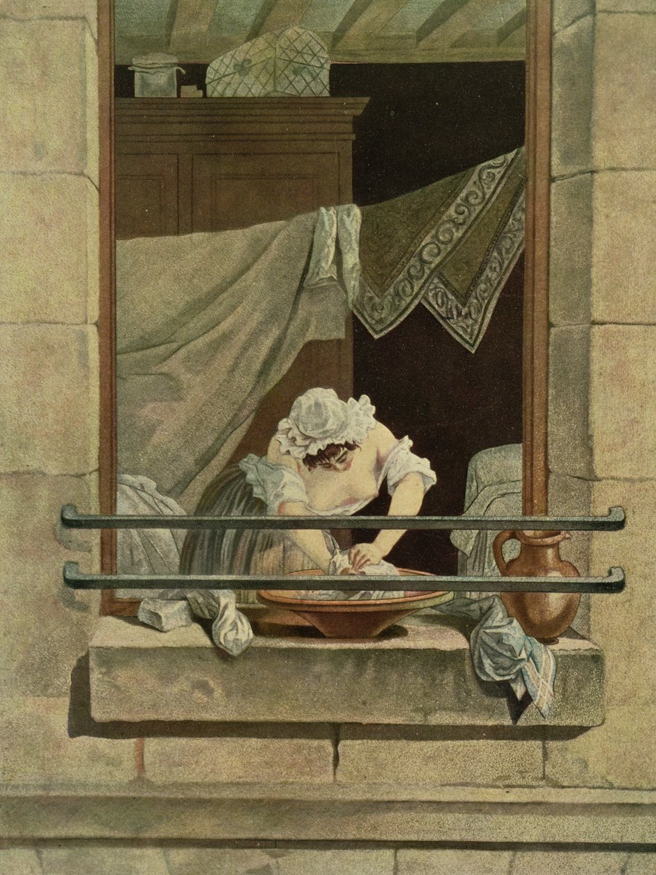 The Washerwoman by Augustin de Saint Aubin