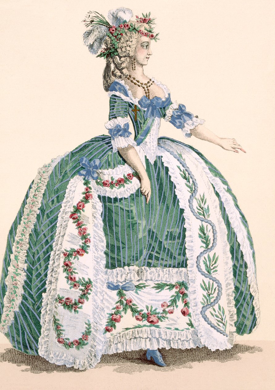 An elaborate royal court gown, engraved by Dupin, plate no.272 from 