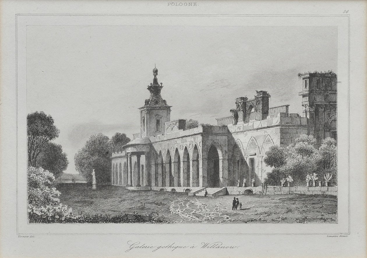 View of the Gothic Gallery in the Wilanów Palace by Augustin François Lemaiand#770tre