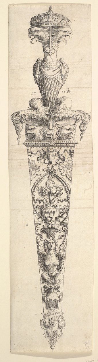 Design for a Dagger and Sheath by Augustin Hirschvogel