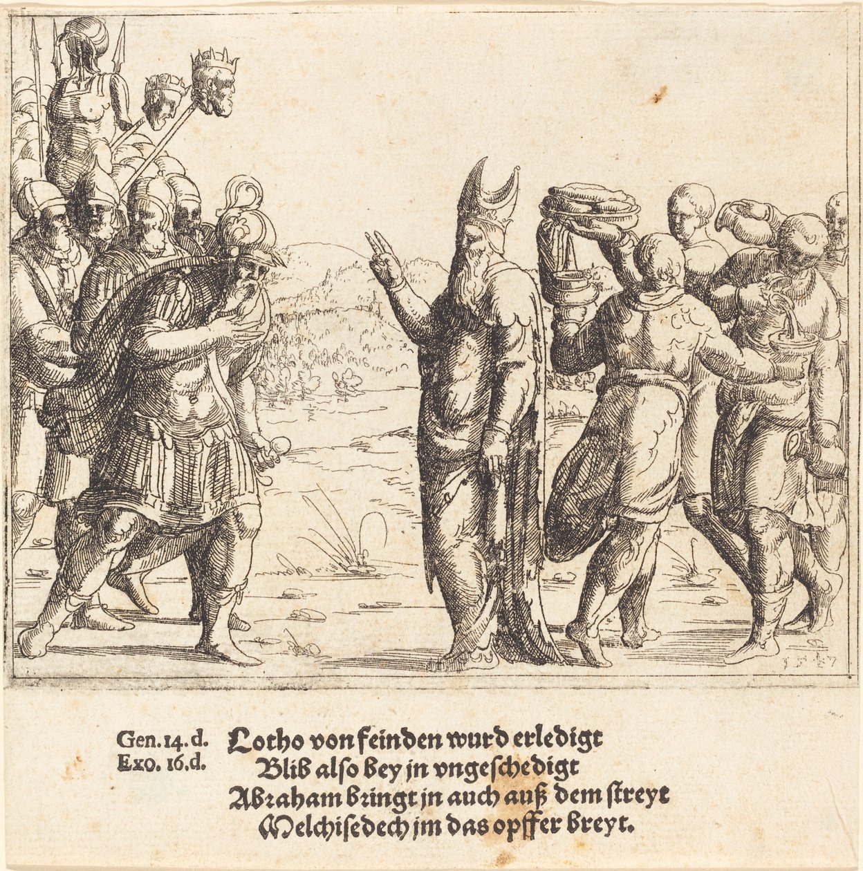 Melchizedek with Bread and Wine by Augustin Hirschvogel