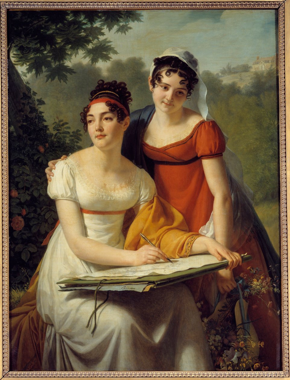 Portrait of the ladies Duval by Augustin Pajou