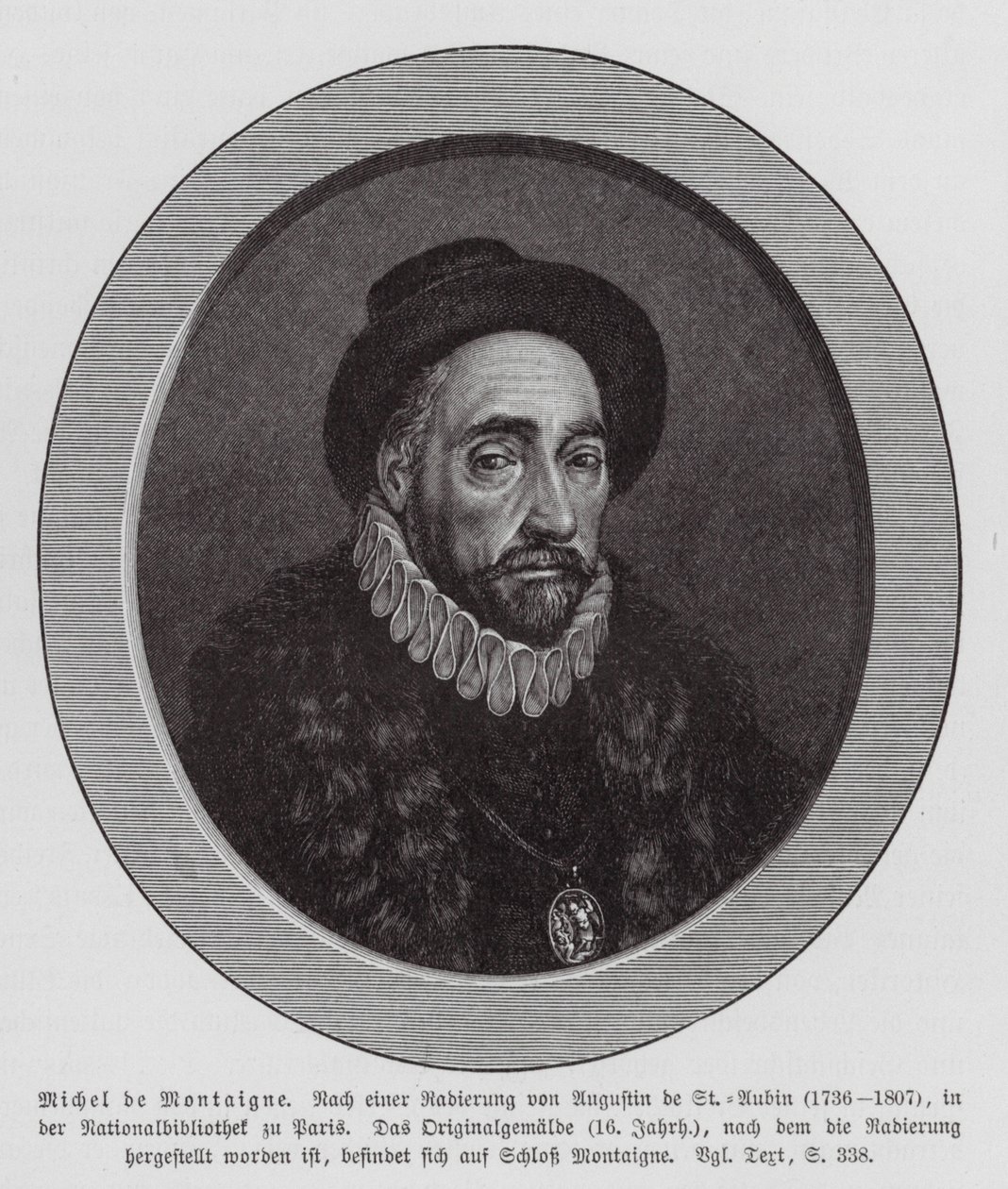 Michel de Montaigne, French Philosopher by Augustin de (after) Saint-Aubin