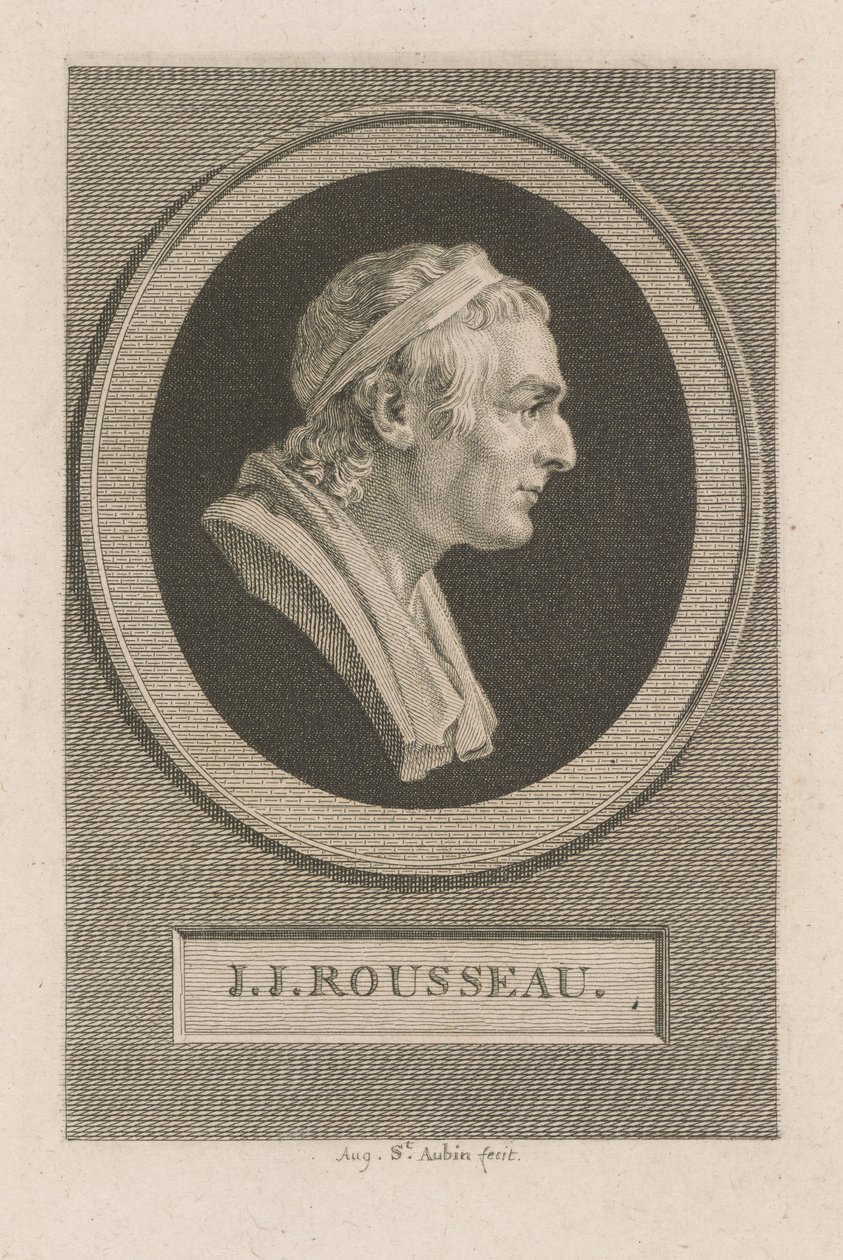Portrait of J.J. Rousseau by Augustin de Saint-Aubin