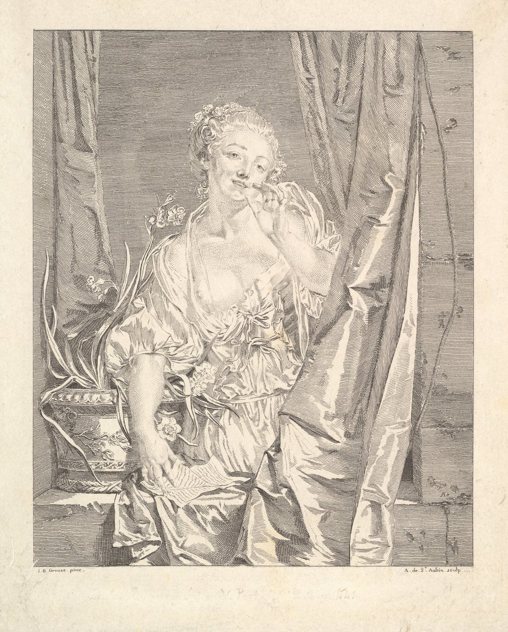 Blowing a Kiss by Augustin de Saint Aubin