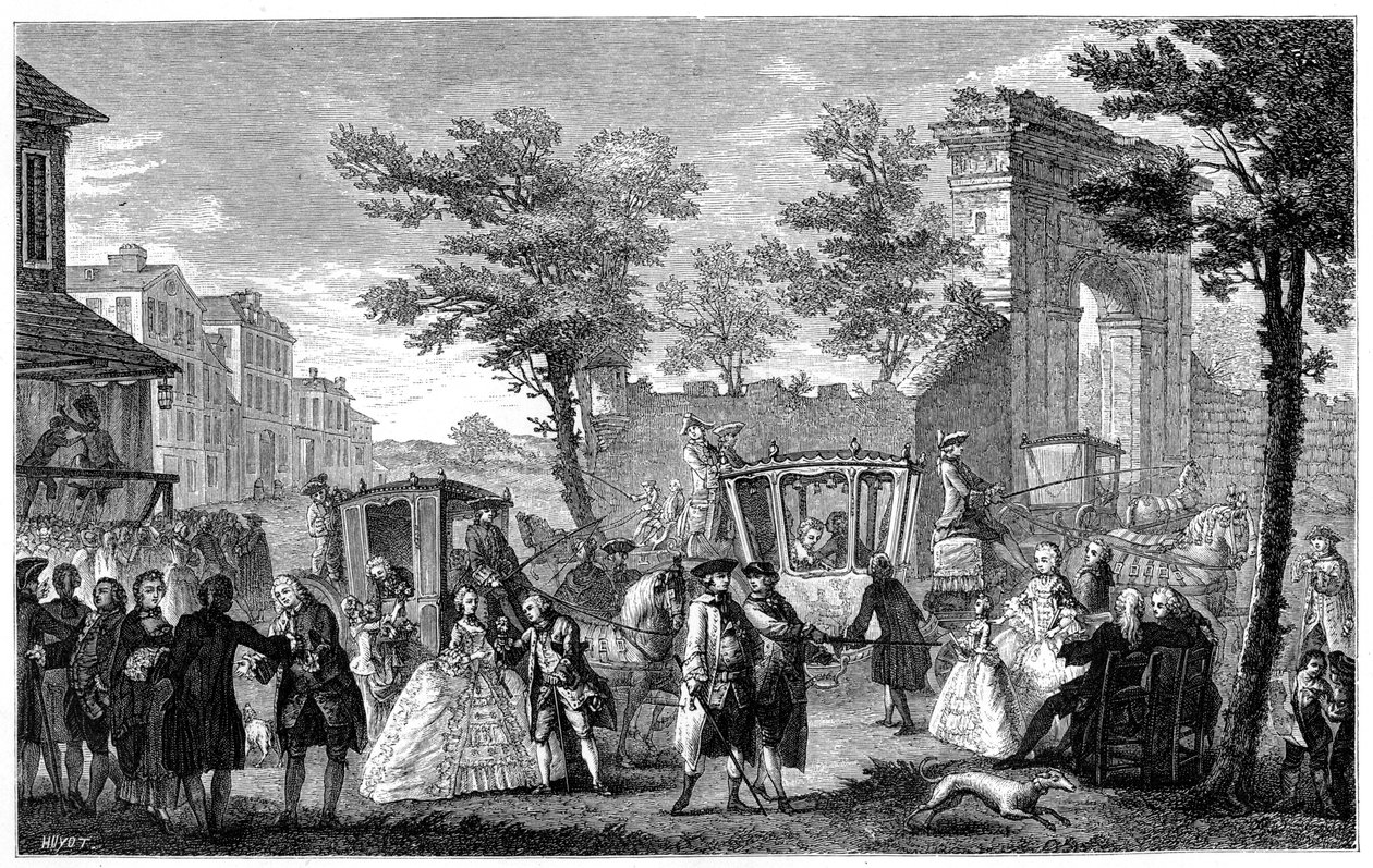 Portrait of French Fashion by Augustin de Saint Aubin