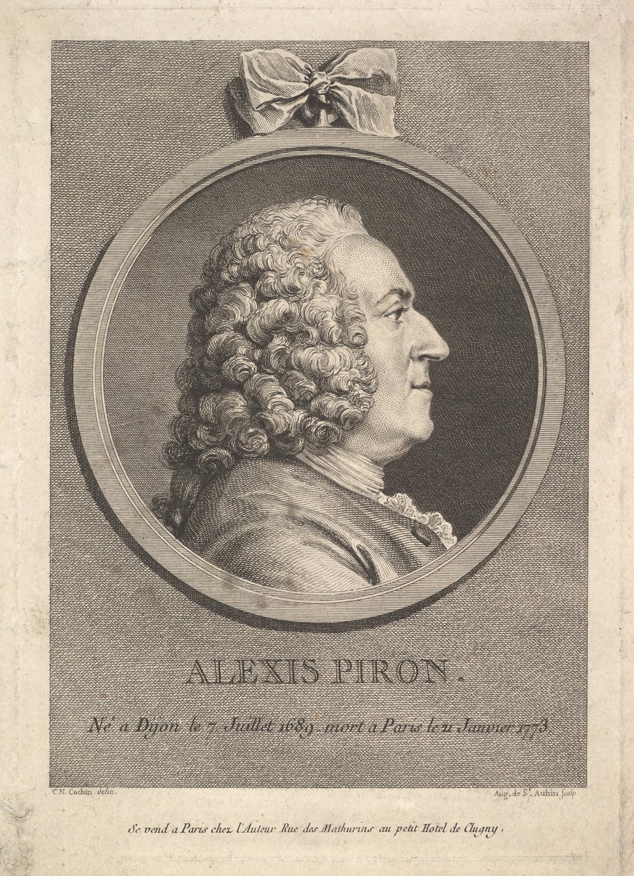 Portrait of Alexis Piron by Augustin de Saint Aubin
