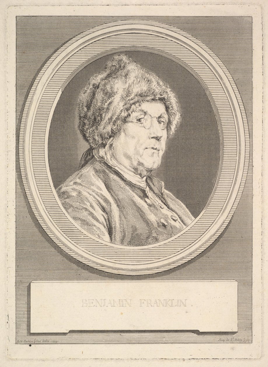 Portrait of Benjamin Franklin by Augustin de Saint Aubin