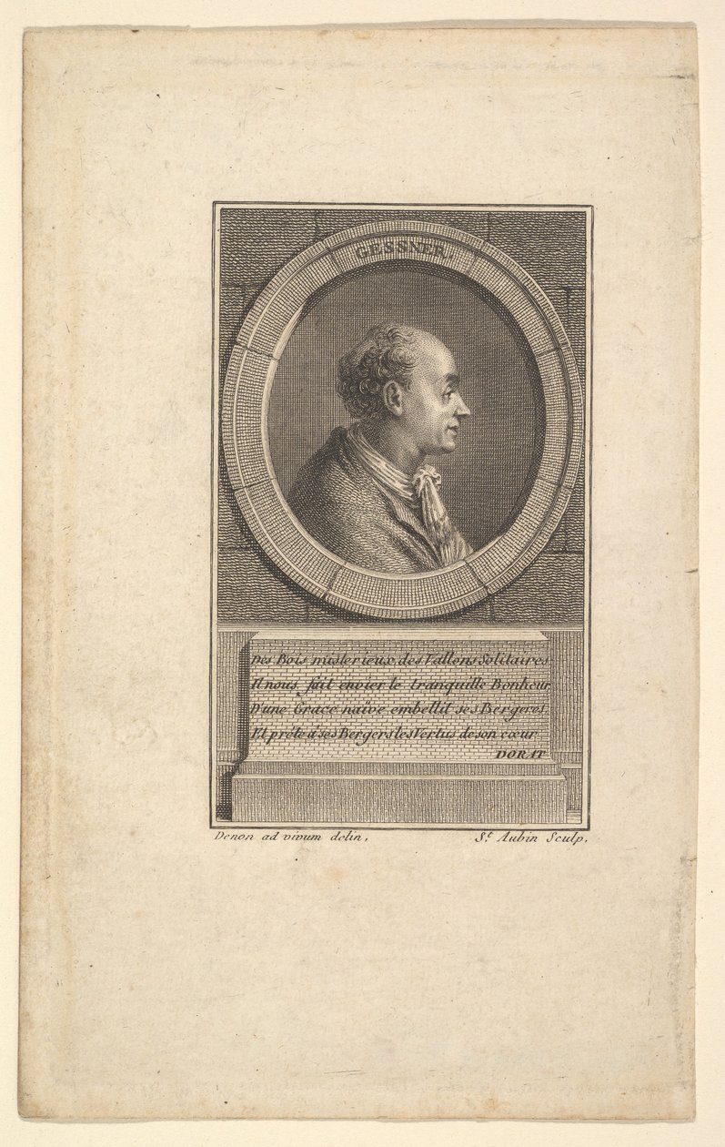 Portrait of Gessner by Augustin de Saint Aubin