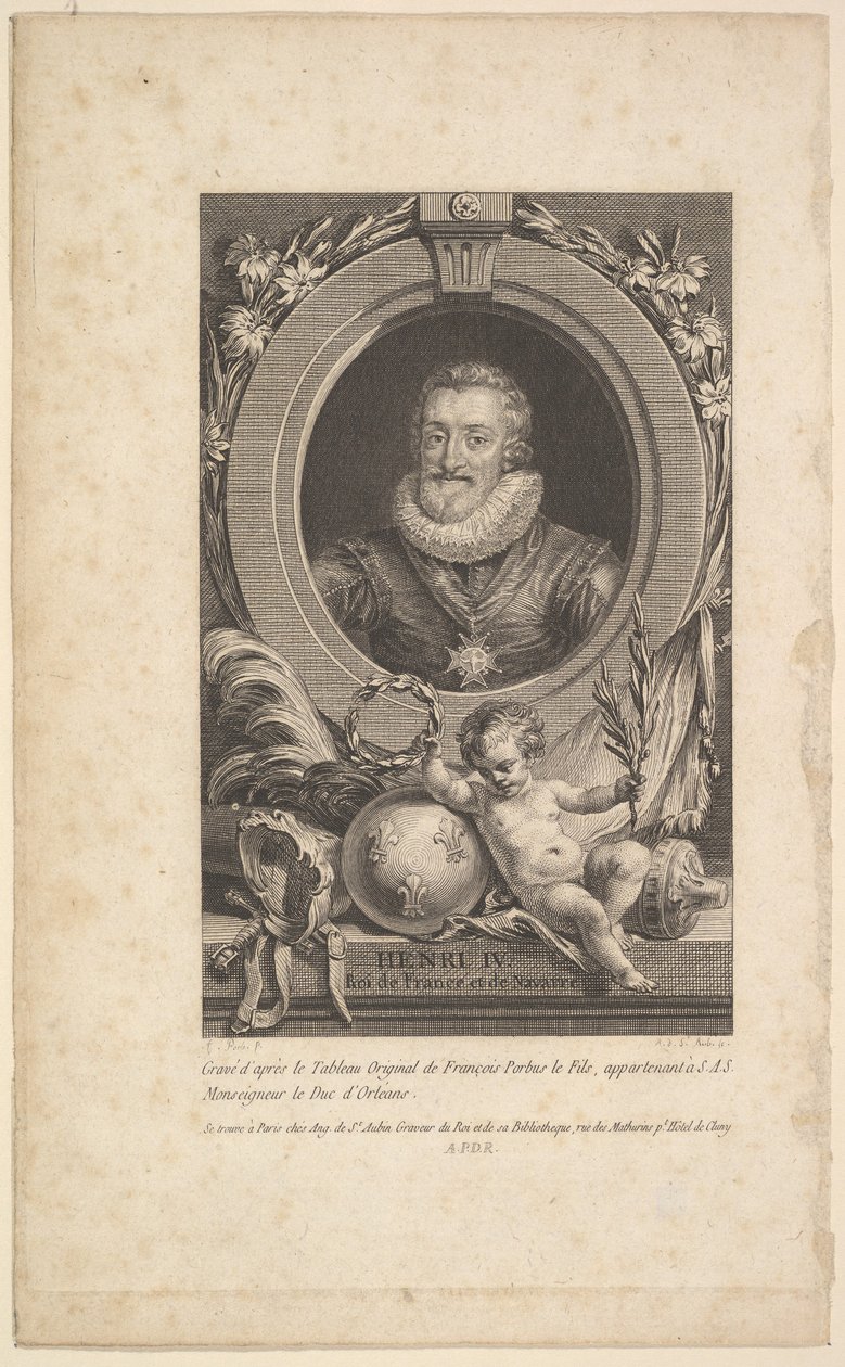 Portrait of Henri IV by Augustin de Saint Aubin