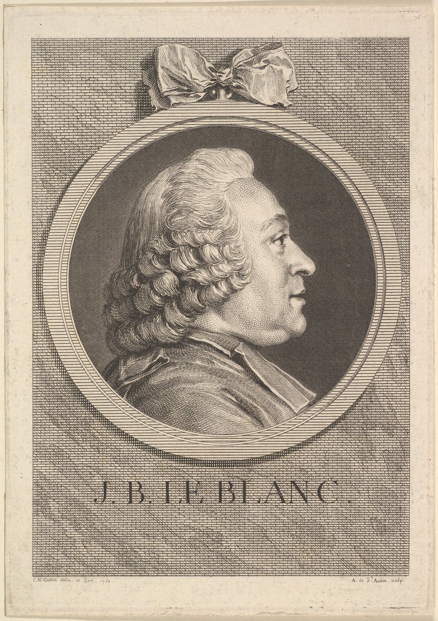 Portrait of Jean-Baptiste Le Blanc, 1750 by Augustin de Saint Aubin