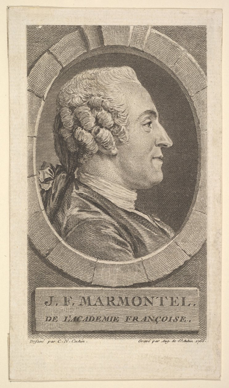 Portrait of Jean-Francoise Marmontel by Augustin de Saint Aubin