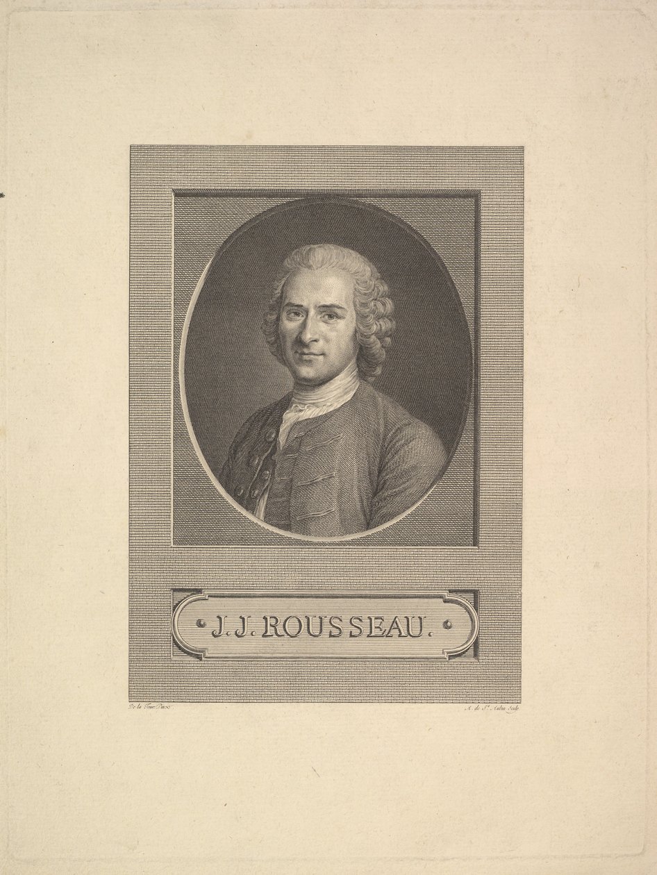 Portrait of Jean-Jacques Rousseau by Augustin de Saint Aubin