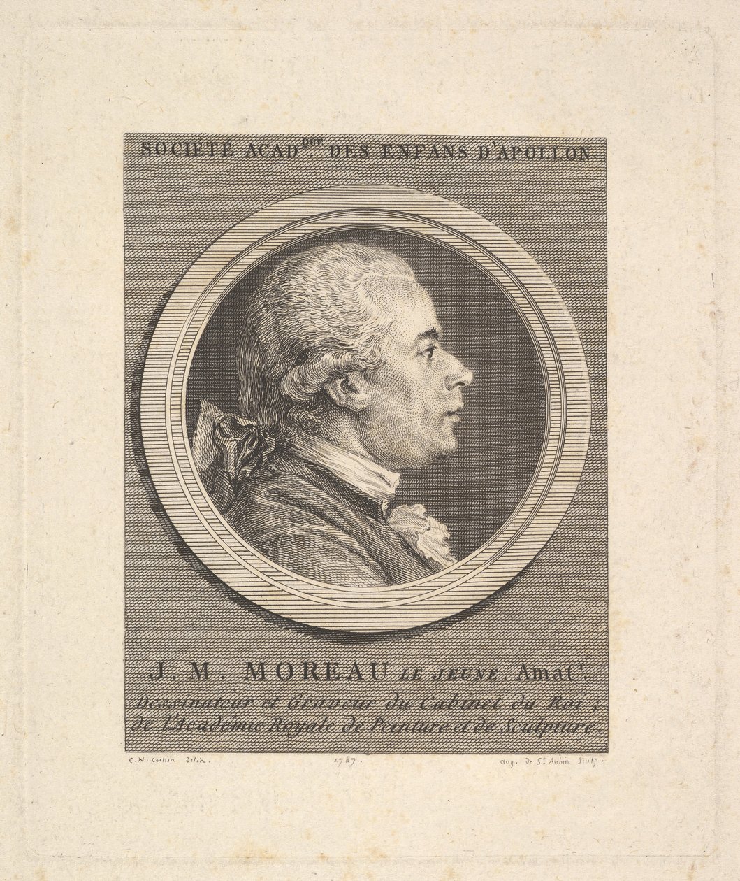Portrait of Jean-Michel Moreau by Augustin de Saint Aubin