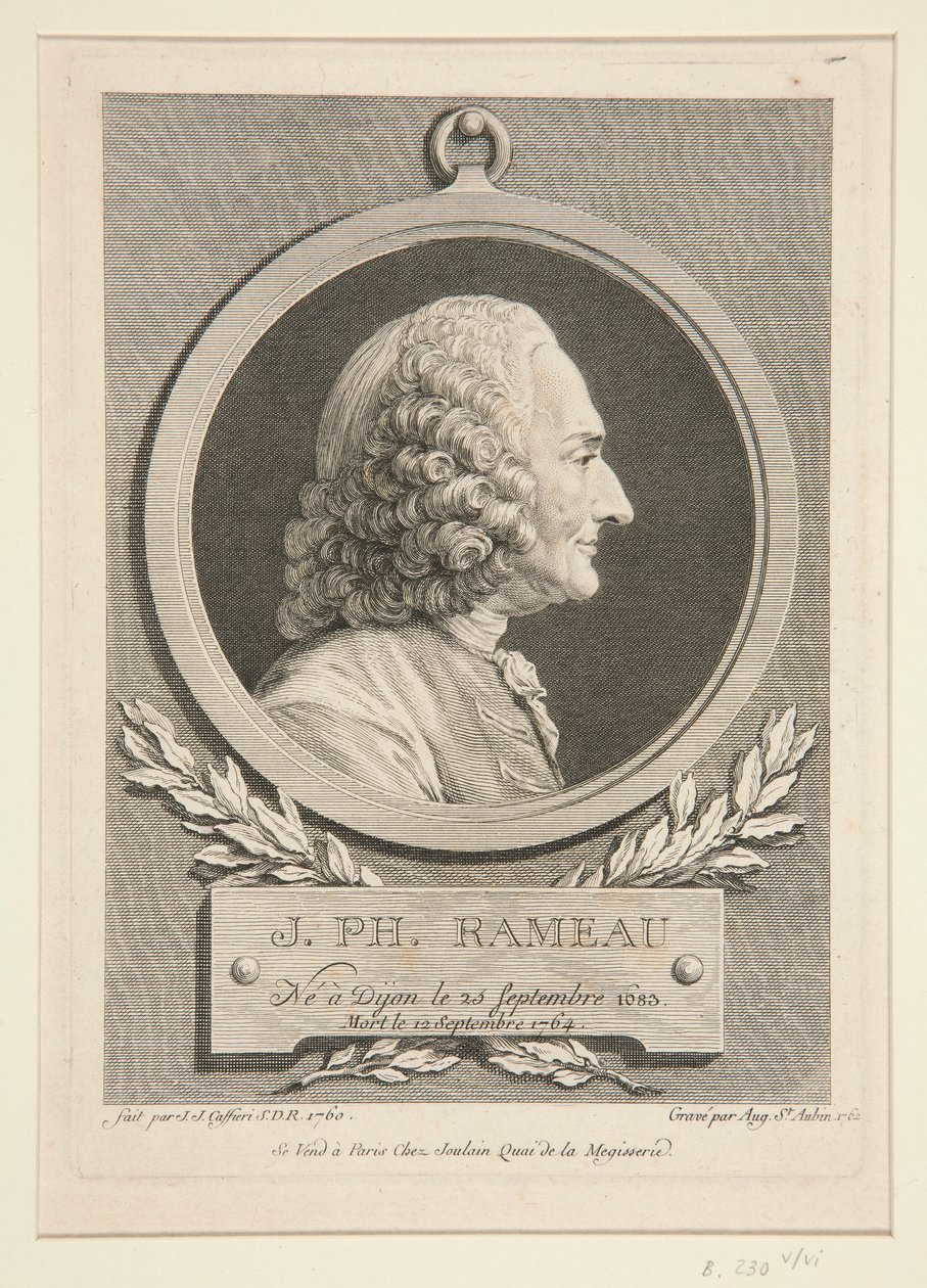 Portrait of Jean-Philippe Rameau by Augustin de Saint-Aubin