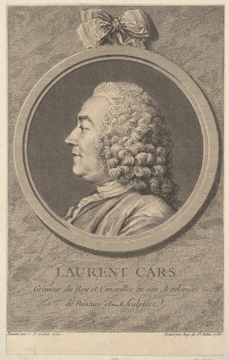 Portrait of Laurent Cars by Augustin de Saint Aubin