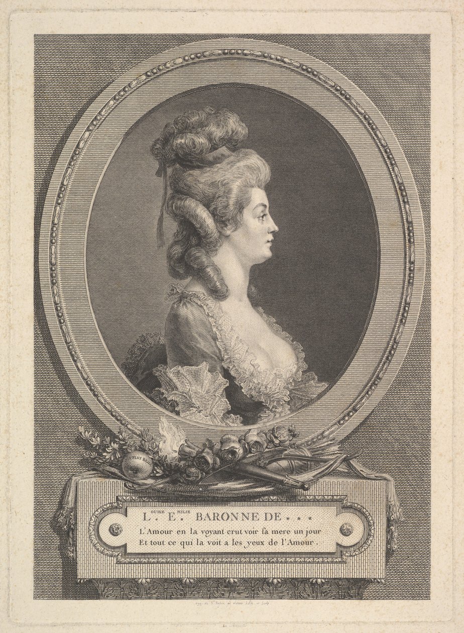 Portrait of Louise Émilie Baronne de ***, 1779 by Augustin de Saint Aubin