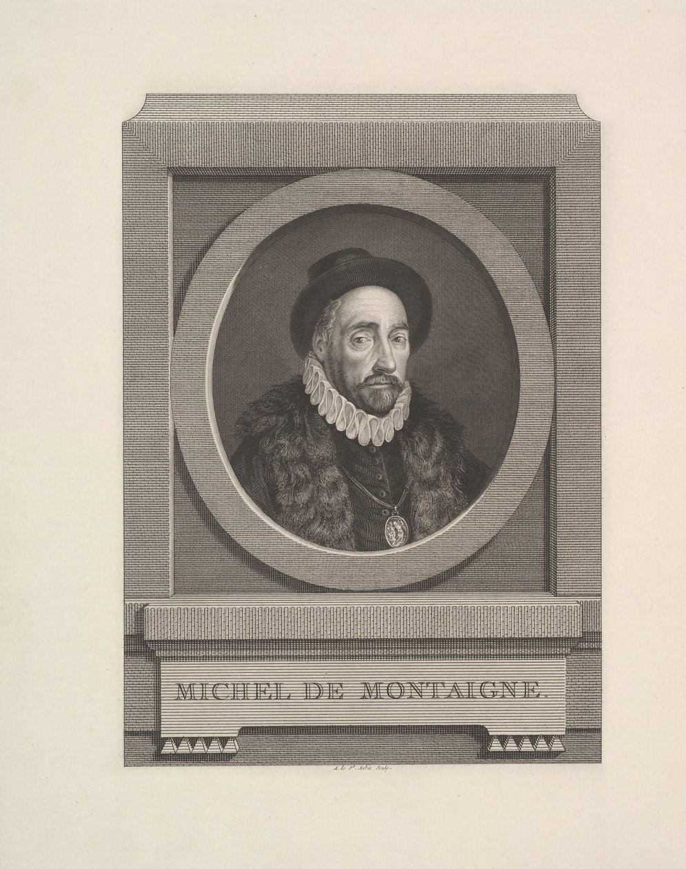 Portrait of Michel de Montaigne, 1774 by Augustin de Saint Aubin