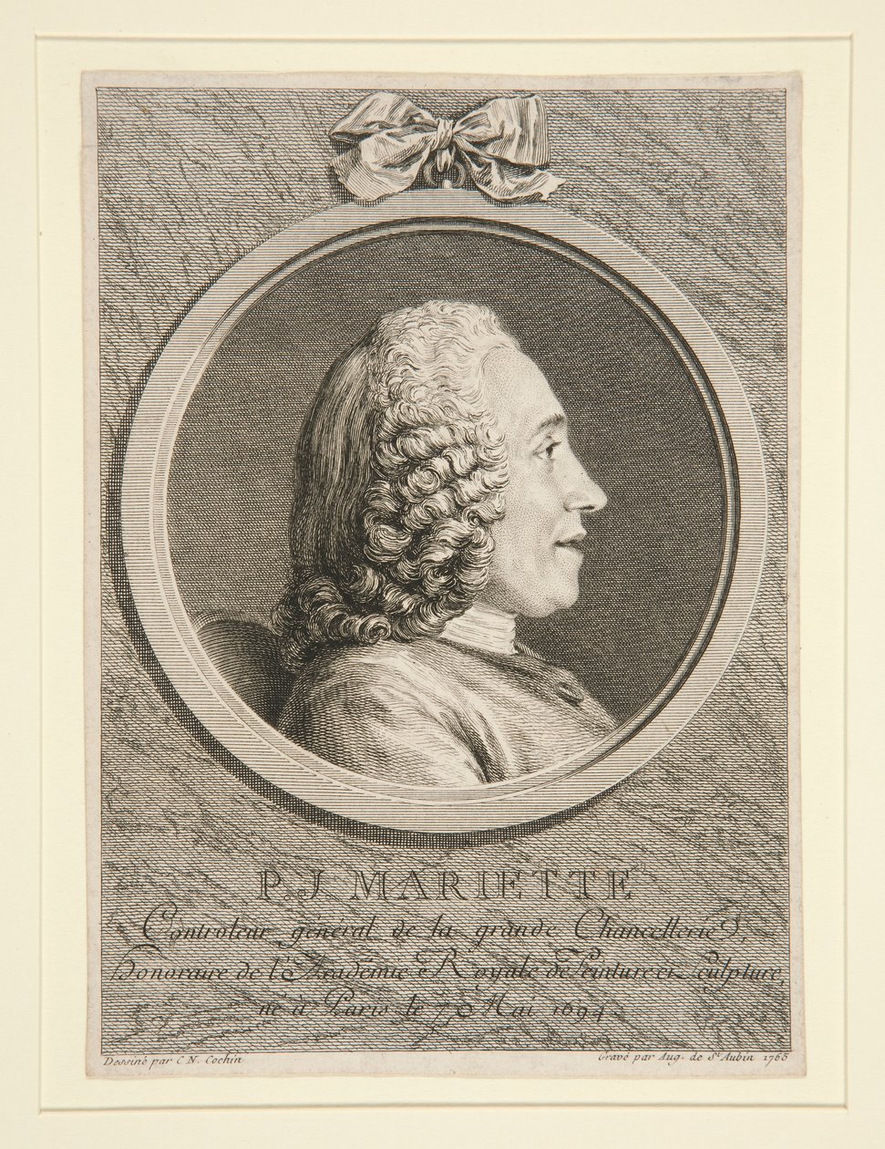 Portrait of P.J. Mariette by Augustin de Saint Aubin