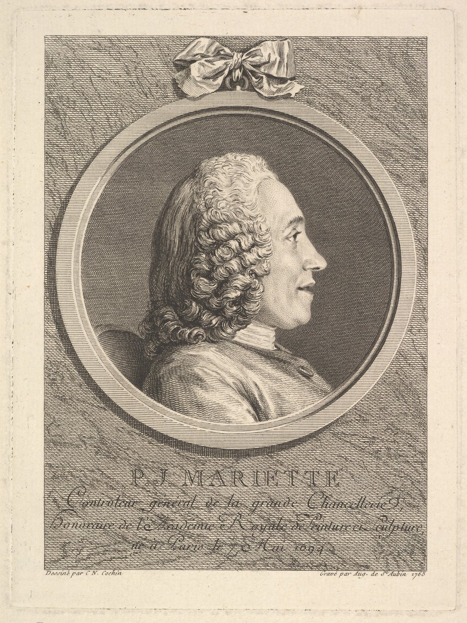Portrait of Pierre-Jean Mariette, 1765 by Augustin de Saint Aubin