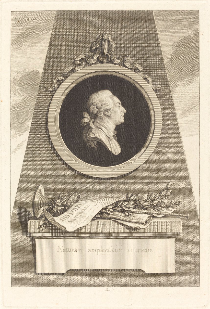 Comte de Buffon by Augustin de Saint Aubin after Piat Joseph Sauvage