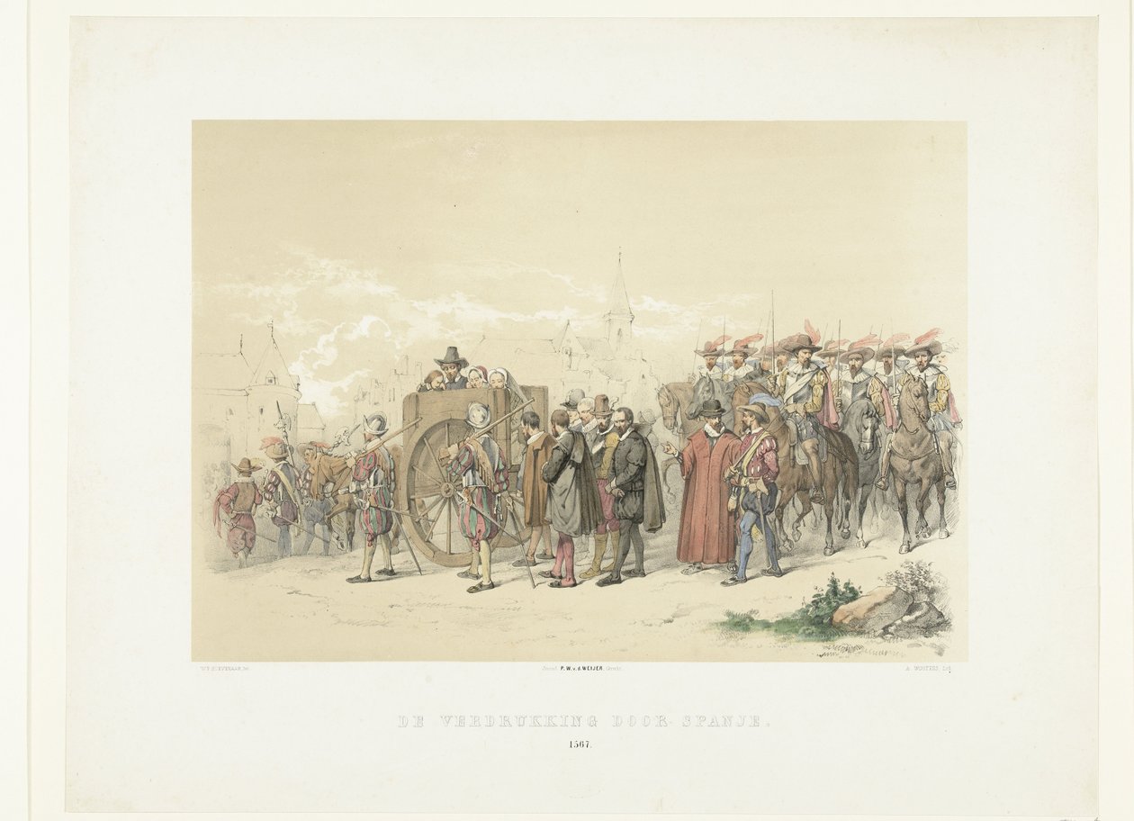 Deportation of Citizens by Spanish Soldiers, 1567 by Augustinus Jacobus Bernardus Wouters