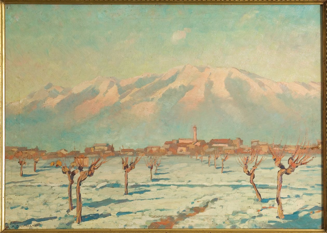 Landscape Covered with Snow by Augusto Baracchi