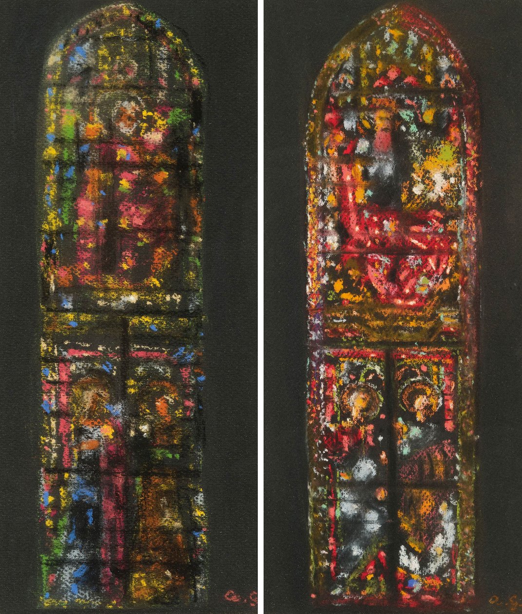 Sketches after a Stained Glass Window in the Cathedral of Florence by Augusto Giacometti
