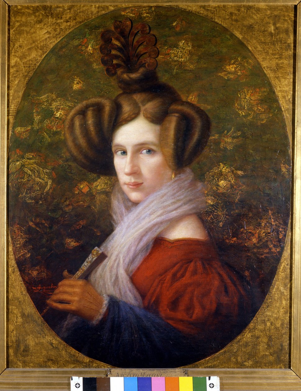 Portrait of Margherita Barezzi, first wife of Giuseppe Verdi by Augusto Mussini