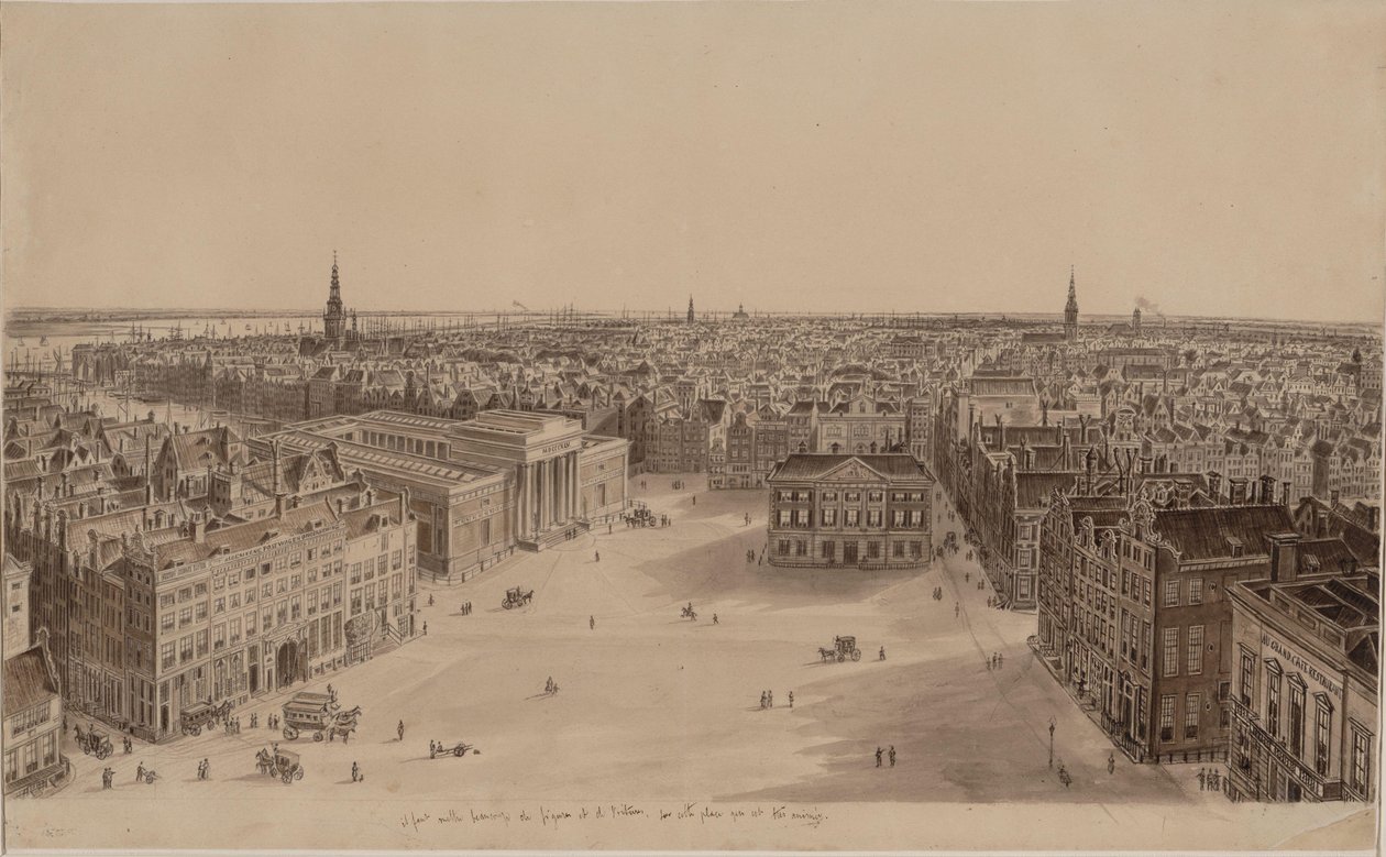 View of Amsterdam from Royal Palace Tower by Augustus Wijnantz