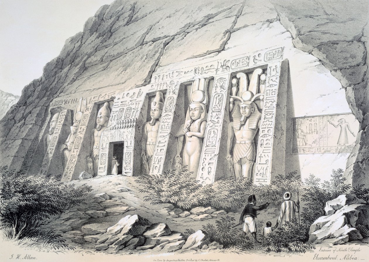 Exterior of the North Temple, Ebsamboul, Nubia by Augustus Butler