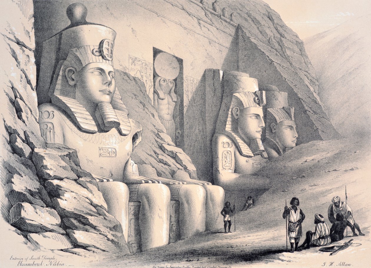 Exterior of the South Temple, Ebsamboul, Nubia, c1850 by Augustus Butler