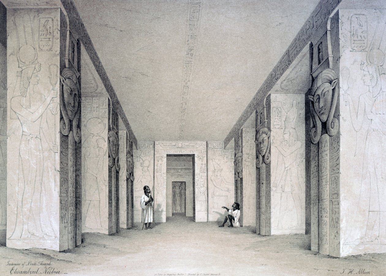 Interior of the North Temple, Ebsamboul, Nubia, Egypt by Augustus Butler