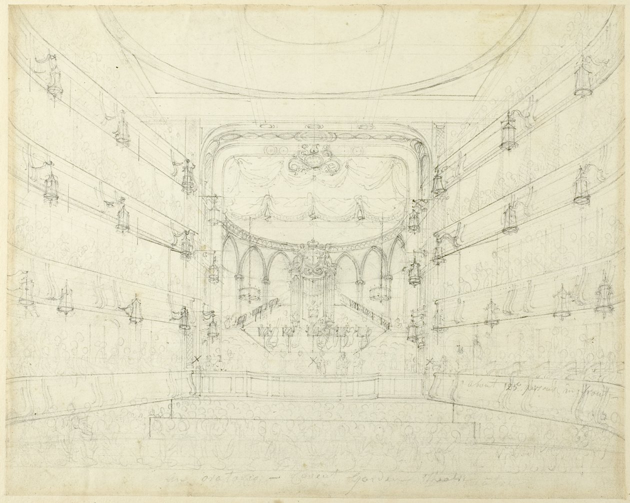 Study for An Oratorio-Covent Garden Theater, from Microcosm of London by Augustus Charles Pugin
