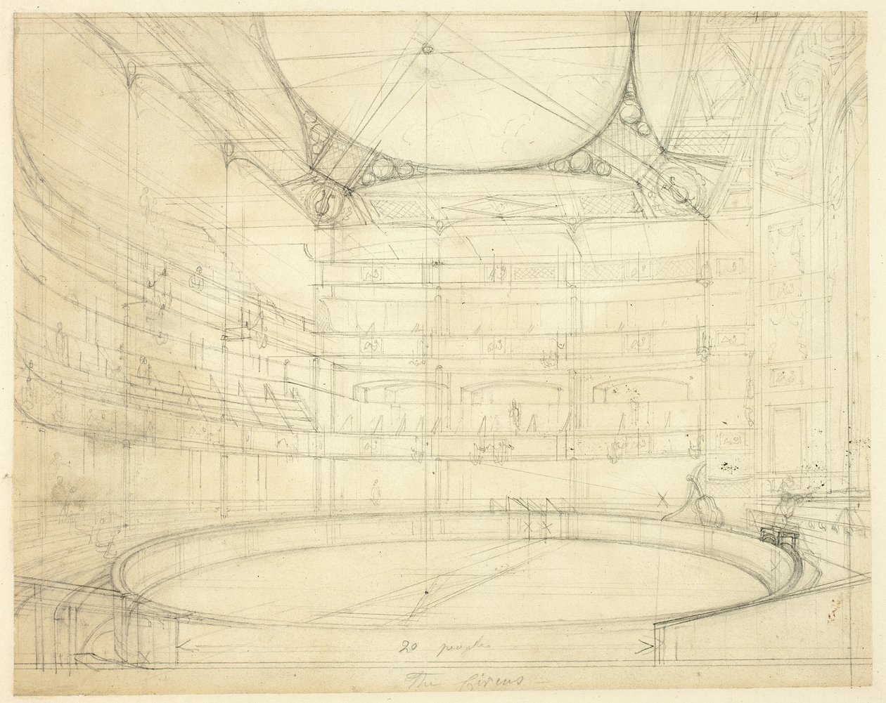 Study for Royal Circus, from Microcosm of London by Augustus Charles Pugin