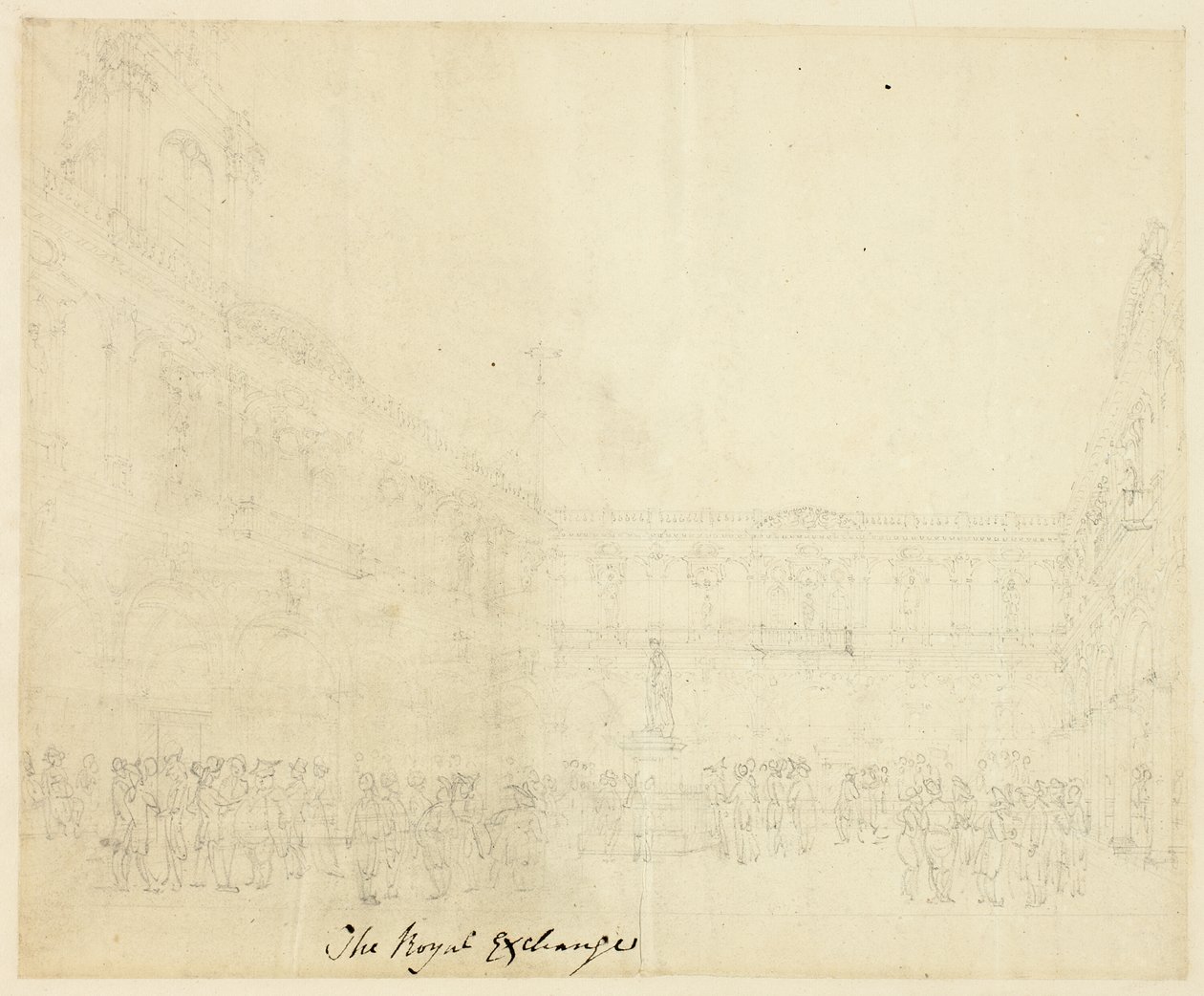 Study for The Royal Exchange, from Microcosm of London by Augustus Charles Pugin