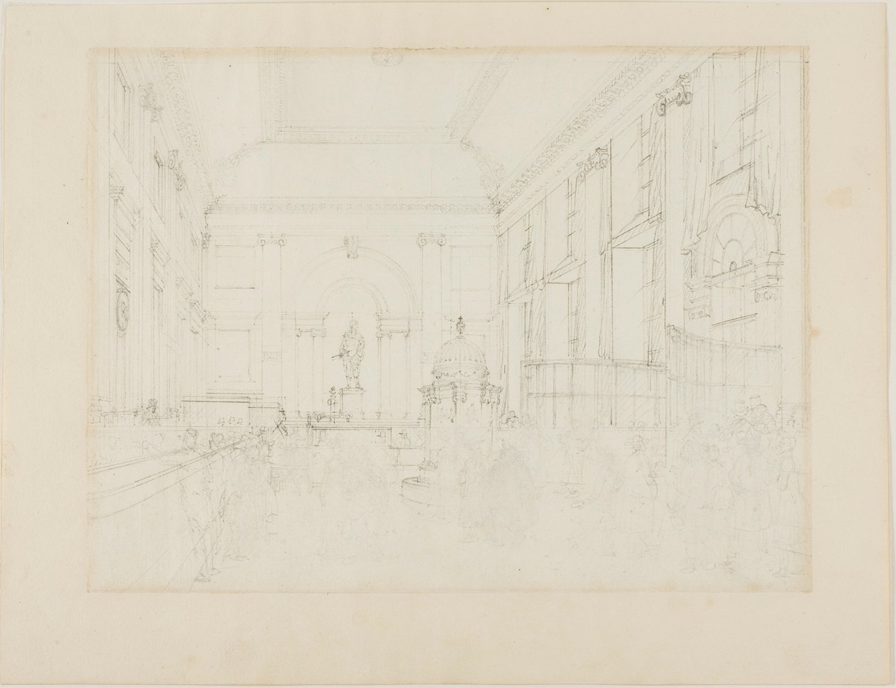 Study for the Great Hall, Bank of England by Augustus Charles Pugin