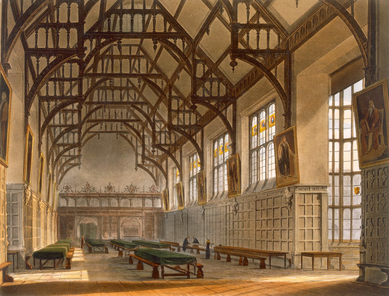 The Hall of Trinity College, Cambridge, from 'The History of Cambridge ...