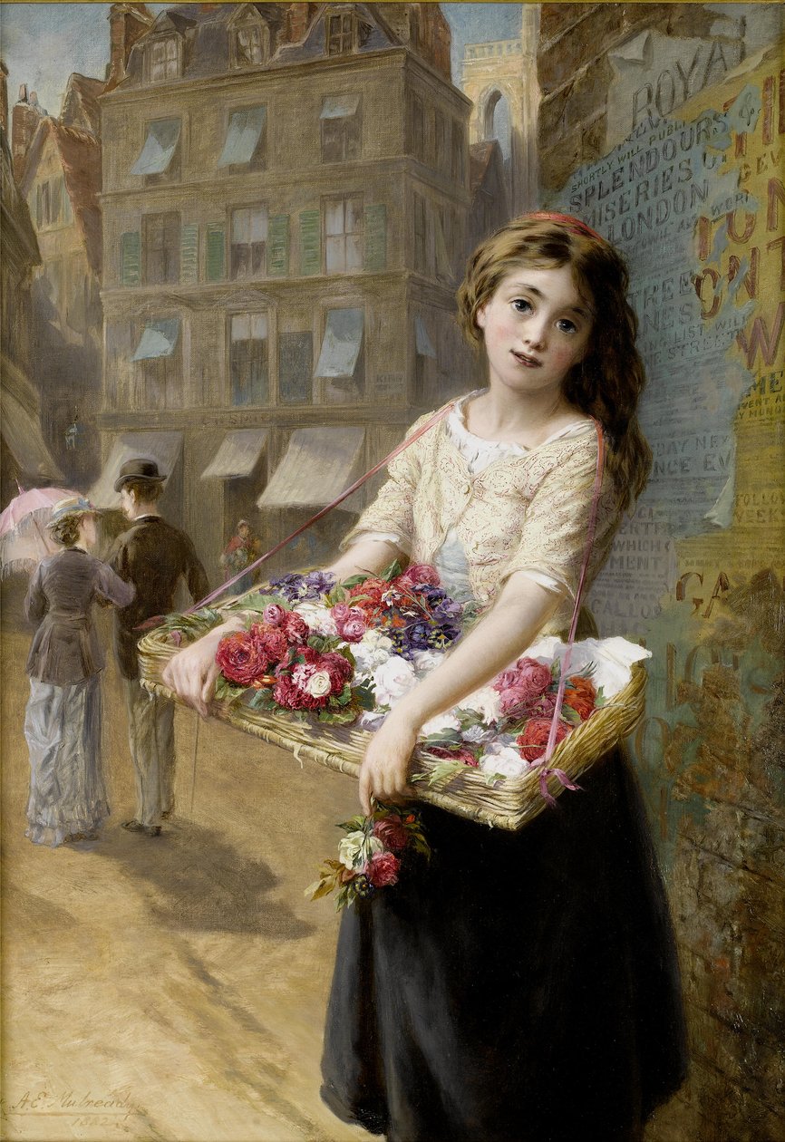 A Street Flower Seller by Augustus Edwin Mulready