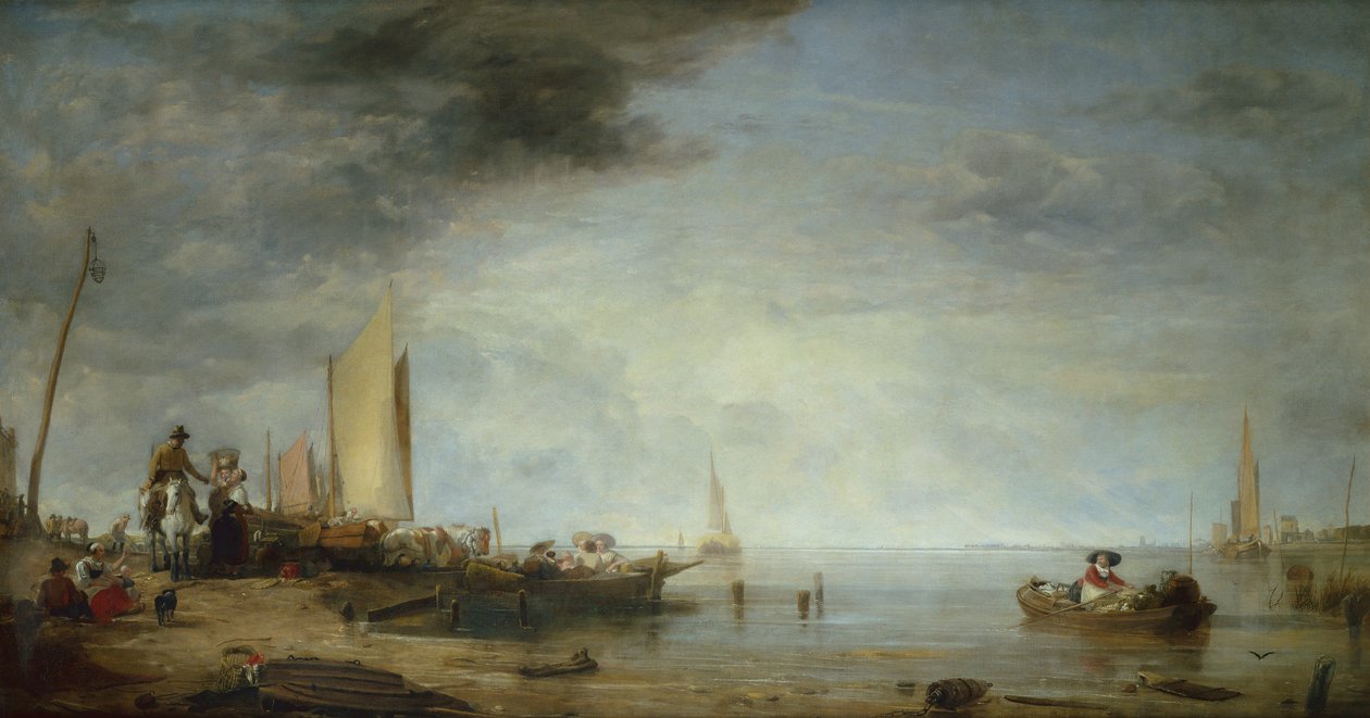 Dutch Market Boats, Rotterdam by Augustus Wall Callcott