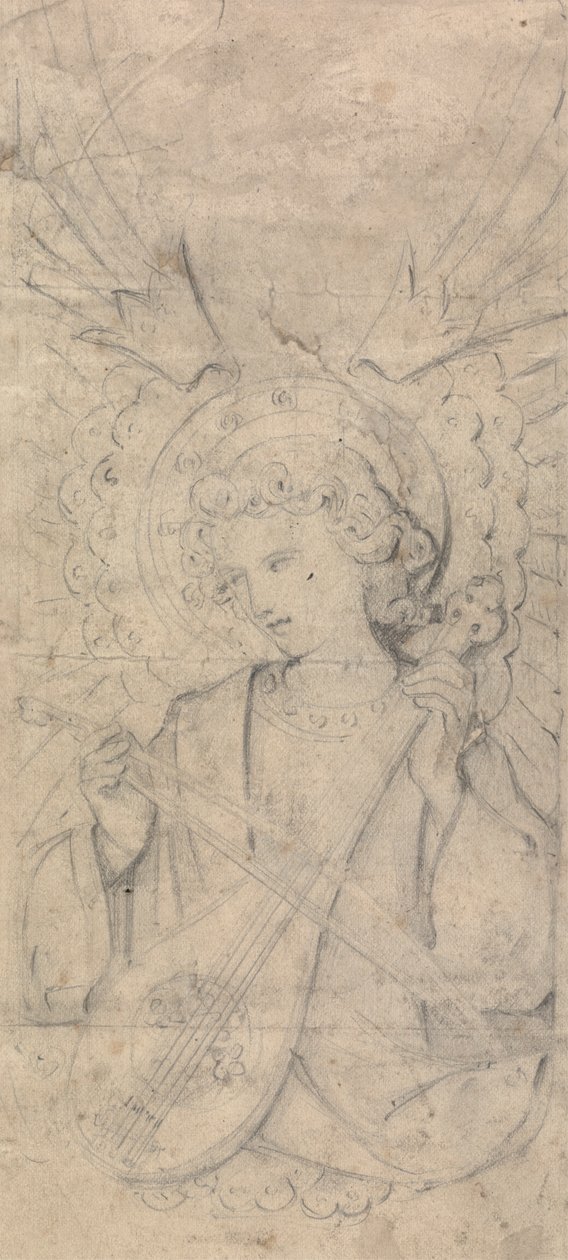 Angel and Instrument, Possibly Design for Interiors of St. Mary