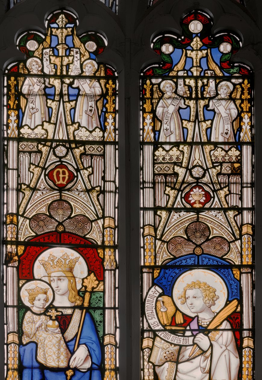 Apse Window with Virgin & Child and St. John the Evangelist (detail) by Augustus Welby Northmore Pugin